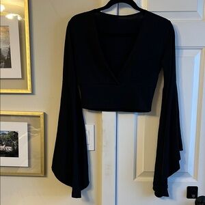 Elegant Black V-Neck Women's Top